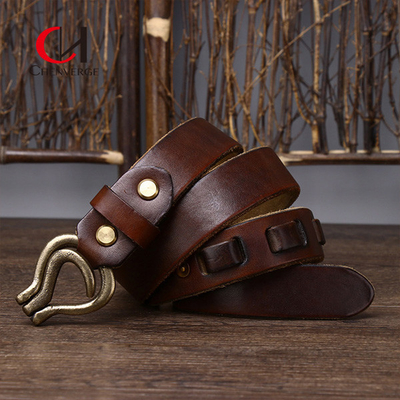 High Durability Black Genuine Leather Belt With Zinc Alloy Buckle